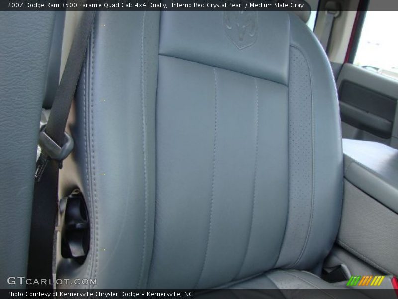 Inferno Red Crystal Pearl / Medium Slate Gray 2007 Dodge Ram 3500 Laramie Quad Cab 4x4 Dually