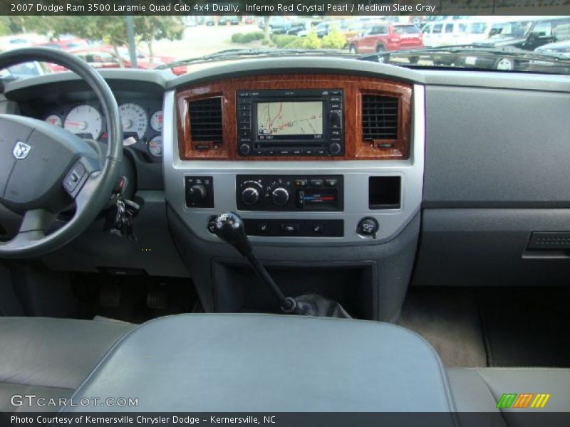 Inferno Red Crystal Pearl / Medium Slate Gray 2007 Dodge Ram 3500 Laramie Quad Cab 4x4 Dually