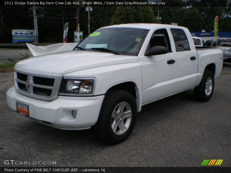 Bright White / Dark Slate Gray/Medium Slate Gray 2011 Dodge Dakota Big Horn Crew Cab 4x4