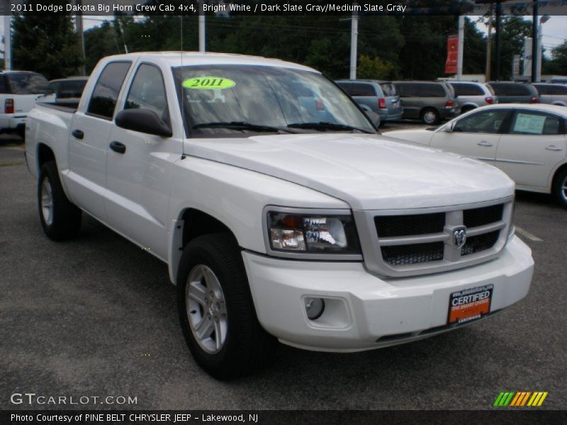Bright White / Dark Slate Gray/Medium Slate Gray 2011 Dodge Dakota Big Horn Crew Cab 4x4