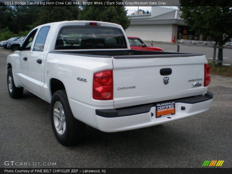 Bright White / Dark Slate Gray/Medium Slate Gray 2011 Dodge Dakota Big Horn Crew Cab 4x4