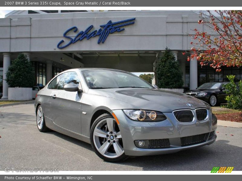 Space Gray Metallic / Coral Red/Black 2007 BMW 3 Series 335i Coupe