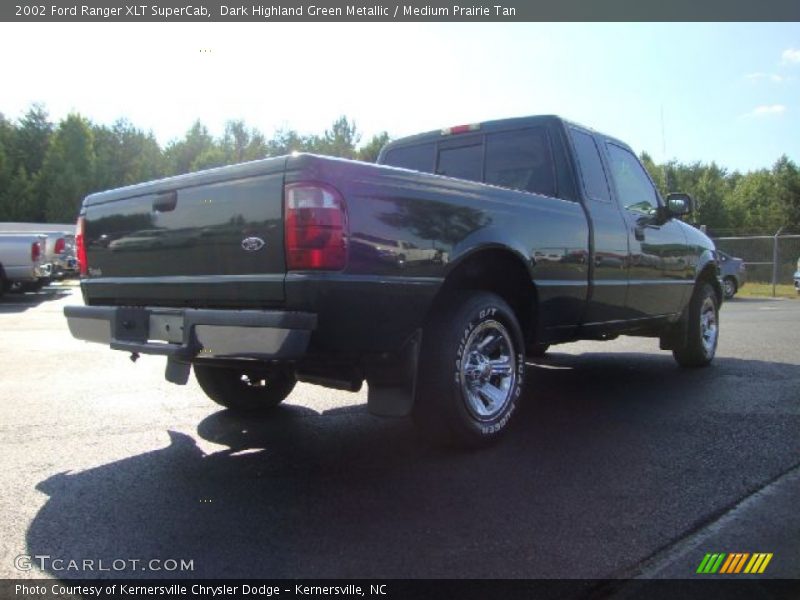 Dark Highland Green Metallic / Medium Prairie Tan 2002 Ford Ranger XLT SuperCab