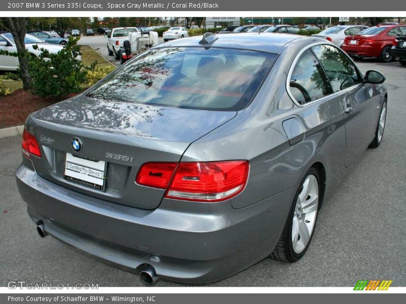 Space Gray Metallic / Coral Red/Black 2007 BMW 3 Series 335i Coupe