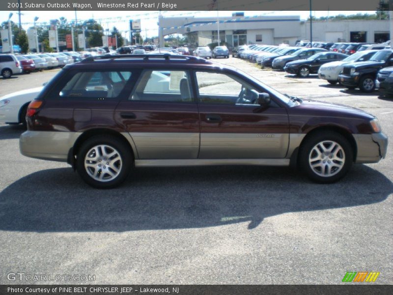 Winestone Red Pearl / Beige 2001 Subaru Outback Wagon