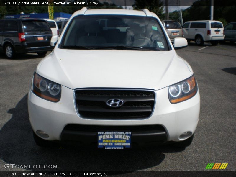 Powder White Pearl / Gray 2008 Hyundai Santa Fe SE