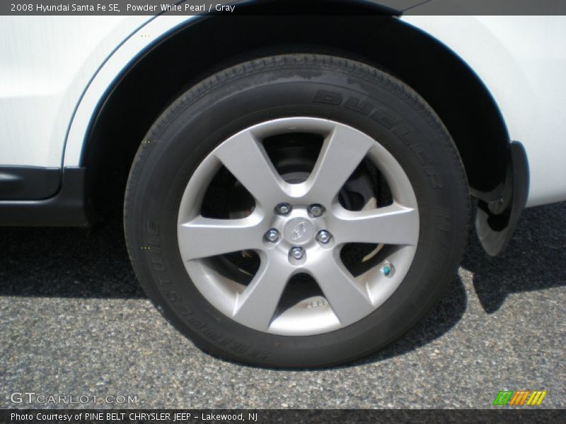 Powder White Pearl / Gray 2008 Hyundai Santa Fe SE