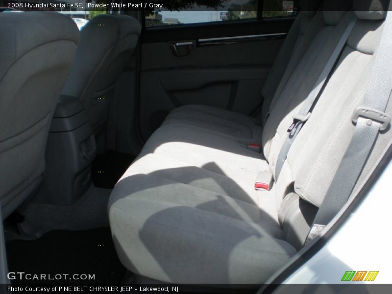 Powder White Pearl / Gray 2008 Hyundai Santa Fe SE