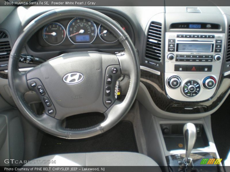 Powder White Pearl / Gray 2008 Hyundai Santa Fe SE