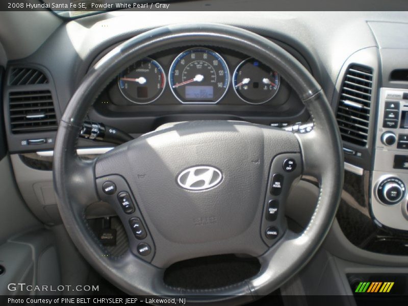 Powder White Pearl / Gray 2008 Hyundai Santa Fe SE