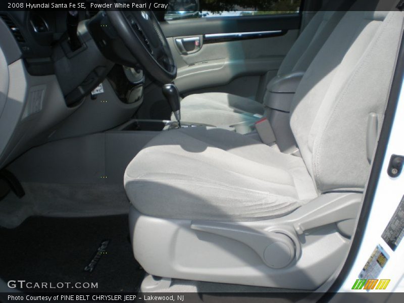 Powder White Pearl / Gray 2008 Hyundai Santa Fe SE