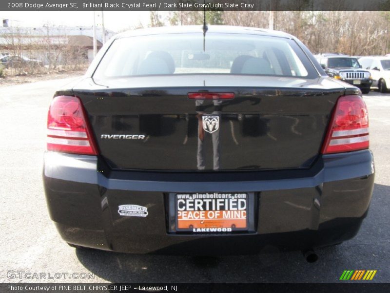 Brilliant Black Crystal Pearl / Dark Slate Gray/Light Slate Gray 2008 Dodge Avenger SE