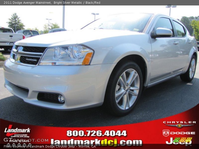 Bright Silver Metallic / Black/Red 2011 Dodge Avenger Mainstreet