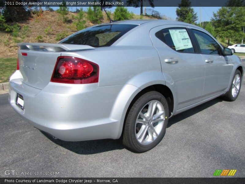 Bright Silver Metallic / Black/Red 2011 Dodge Avenger Mainstreet