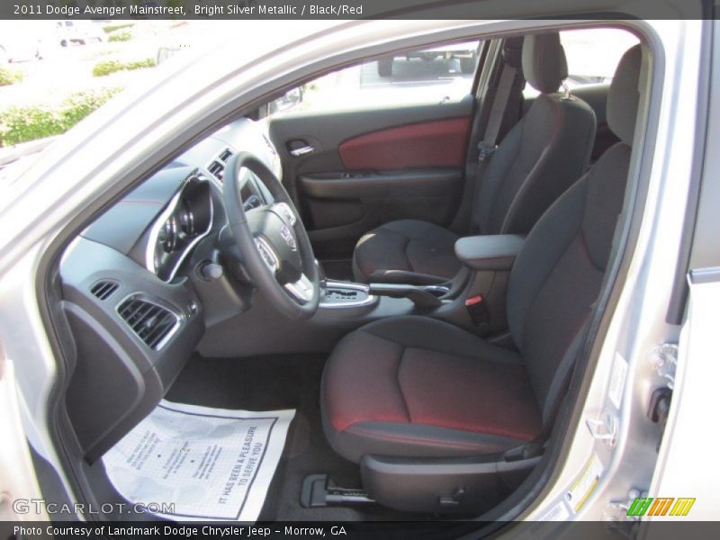 Bright Silver Metallic / Black/Red 2011 Dodge Avenger Mainstreet