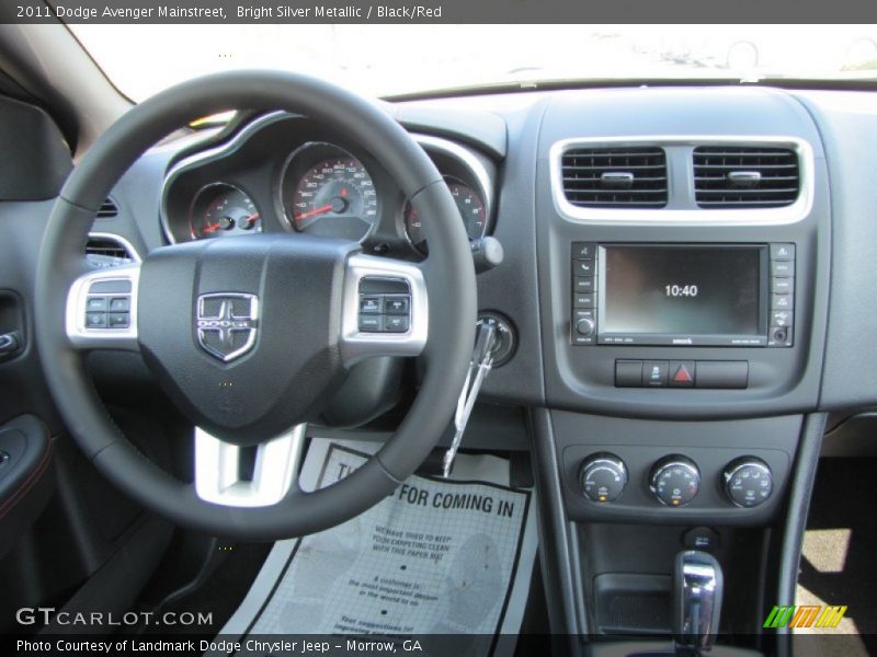 Bright Silver Metallic / Black/Red 2011 Dodge Avenger Mainstreet