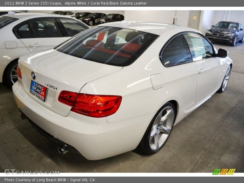 Alpine White / Coral Red/Black Dakota Leather 2011 BMW 3 Series 335i Coupe