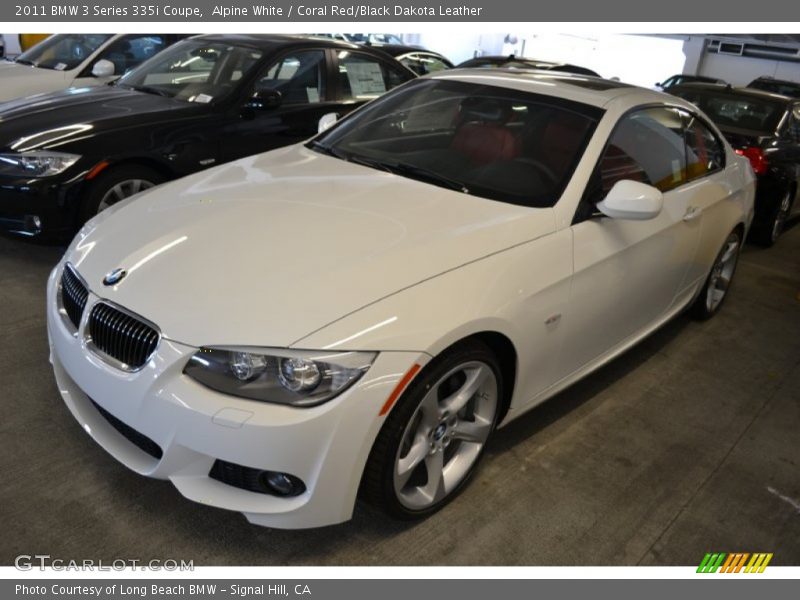 Alpine White / Coral Red/Black Dakota Leather 2011 BMW 3 Series 335i Coupe