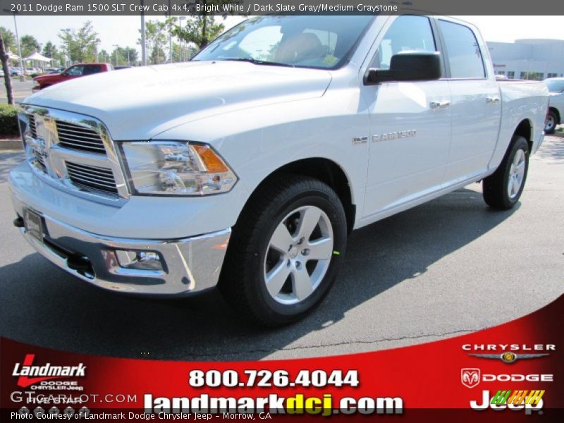 Bright White / Dark Slate Gray/Medium Graystone 2011 Dodge Ram 1500 SLT Crew Cab 4x4