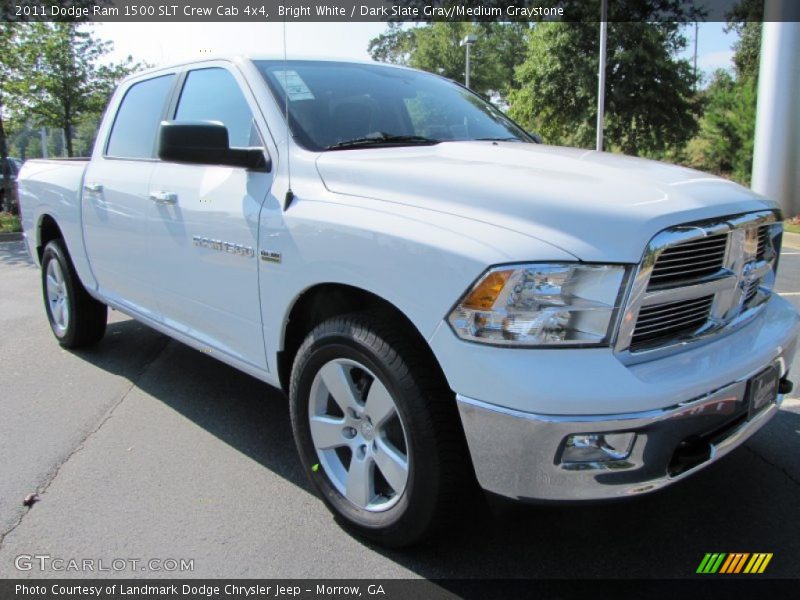 Bright White / Dark Slate Gray/Medium Graystone 2011 Dodge Ram 1500 SLT Crew Cab 4x4