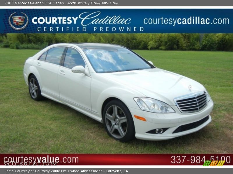 Arctic White / Grey/Dark Grey 2008 Mercedes-Benz S 550 Sedan