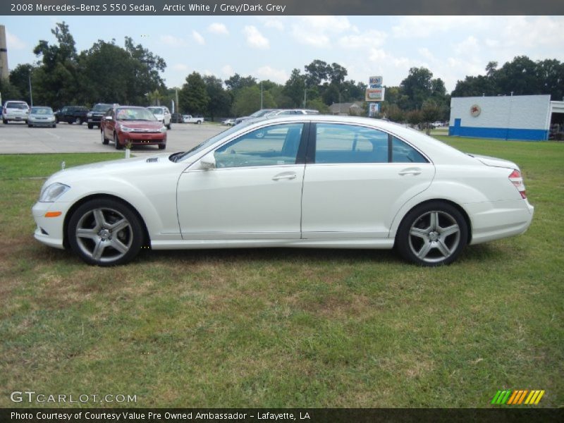 Arctic White / Grey/Dark Grey 2008 Mercedes-Benz S 550 Sedan