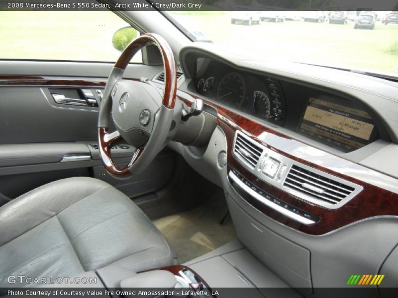 Arctic White / Grey/Dark Grey 2008 Mercedes-Benz S 550 Sedan