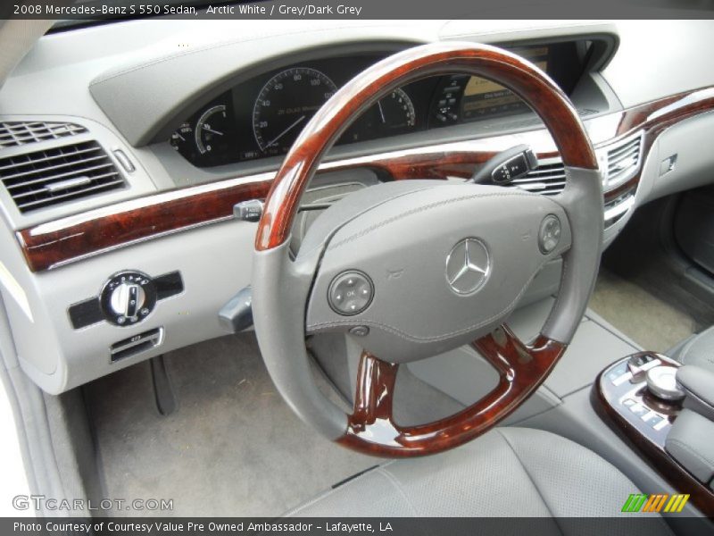 Arctic White / Grey/Dark Grey 2008 Mercedes-Benz S 550 Sedan