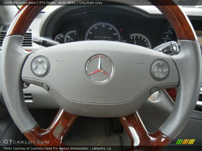 Arctic White / Grey/Dark Grey 2008 Mercedes-Benz S 550 Sedan