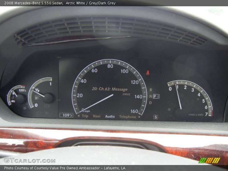 Arctic White / Grey/Dark Grey 2008 Mercedes-Benz S 550 Sedan
