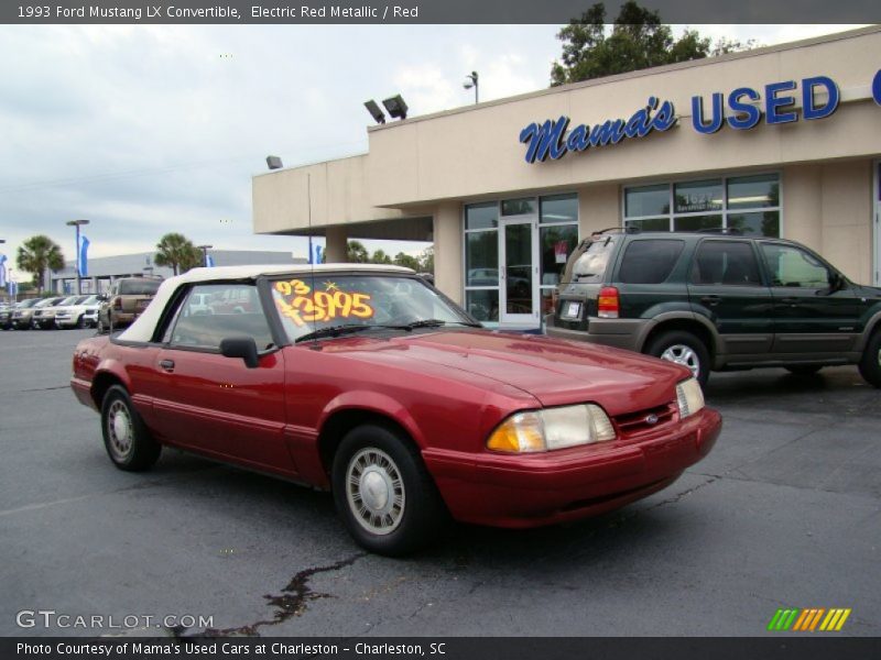 Electric Red Metallic / Red 1993 Ford Mustang LX Convertible