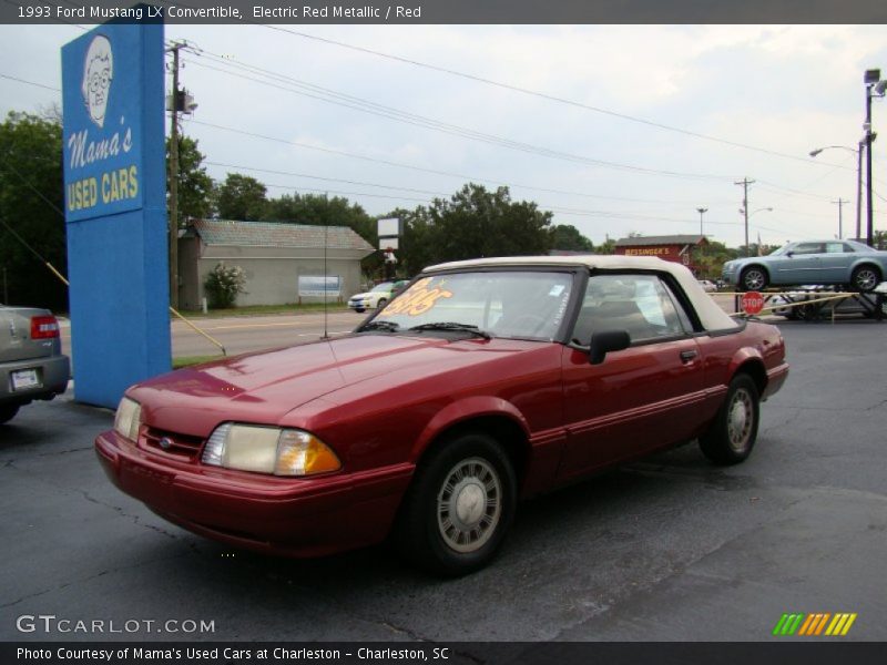 Electric Red Metallic / Red 1993 Ford Mustang LX Convertible