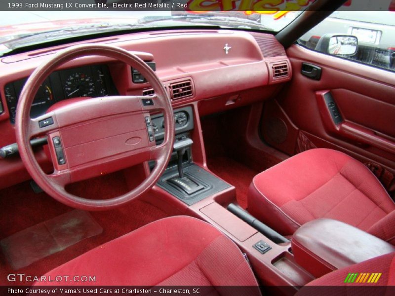 Red Interior - 1993 Mustang LX Convertible 
