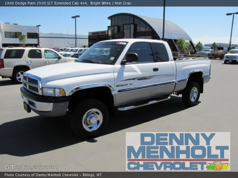 Bright White / Mist Gray 1999 Dodge Ram 2500 SLT Extended Cab 4x4