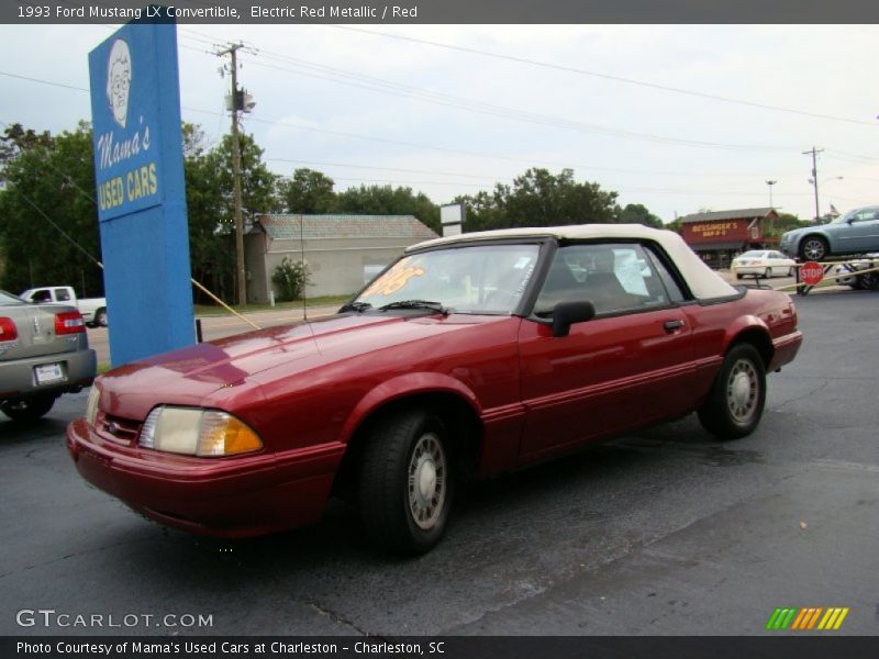 Electric Red Metallic / Red 1993 Ford Mustang LX Convertible