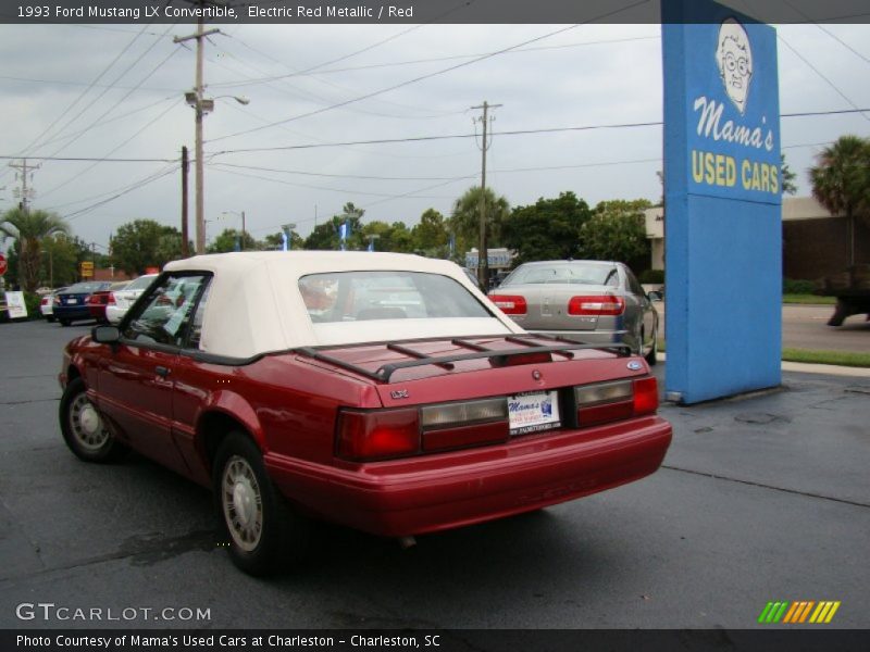 Electric Red Metallic / Red 1993 Ford Mustang LX Convertible