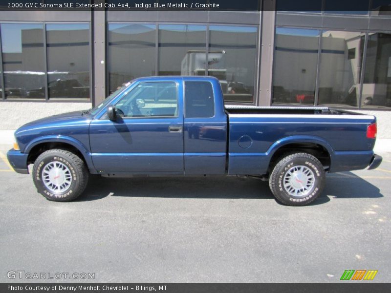 Indigo Blue Metallic / Graphite 2000 GMC Sonoma SLE Extended Cab 4x4