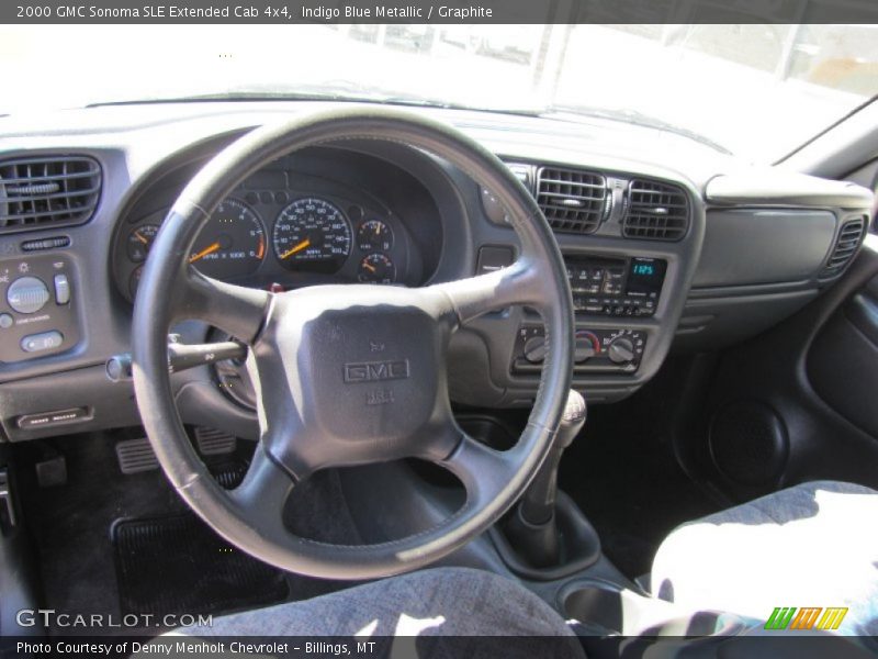 Indigo Blue Metallic / Graphite 2000 GMC Sonoma SLE Extended Cab 4x4