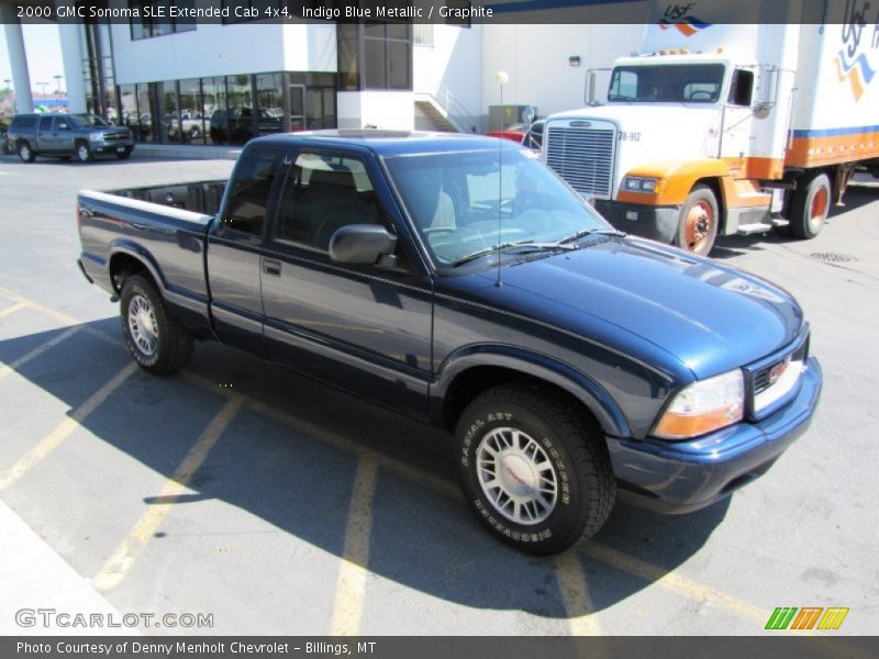 Indigo Blue Metallic / Graphite 2000 GMC Sonoma SLE Extended Cab 4x4