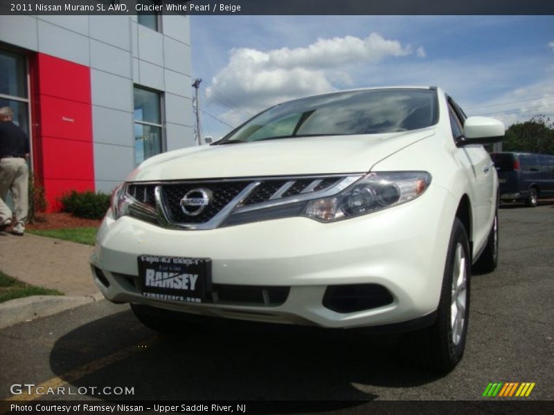 Glacier White Pearl / Beige 2011 Nissan Murano SL AWD