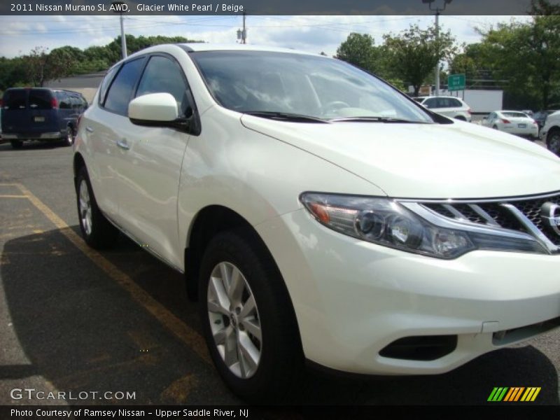 Glacier White Pearl / Beige 2011 Nissan Murano SL AWD
