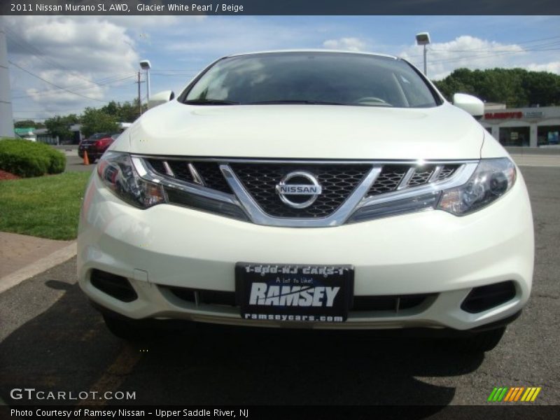 Glacier White Pearl / Beige 2011 Nissan Murano SL AWD