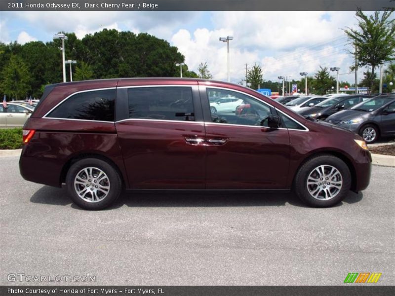 Dark Cherry Pearl / Beige 2011 Honda Odyssey EX