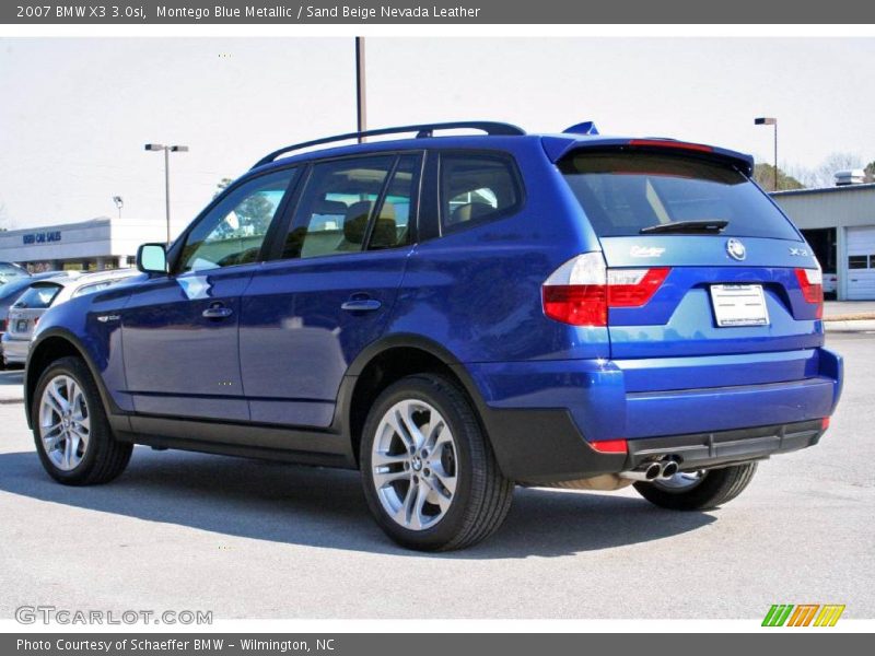 Montego Blue Metallic / Sand Beige Nevada Leather 2007 BMW X3 3.0si