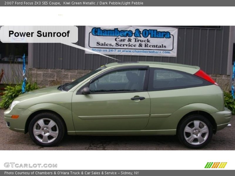 Kiwi Green Metallic / Dark Pebble/Light Pebble 2007 Ford Focus ZX3 SES Coupe
