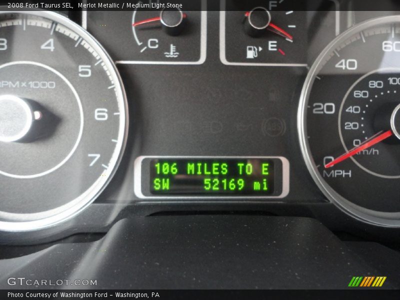 Merlot Metallic / Medium Light Stone 2008 Ford Taurus SEL