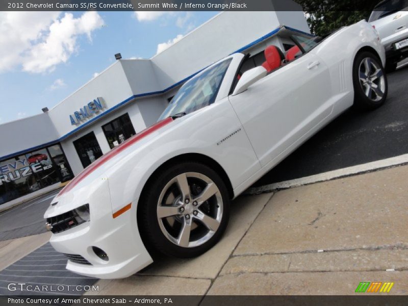 Summit White / Inferno Orange/Black 2012 Chevrolet Camaro SS/RS Convertible