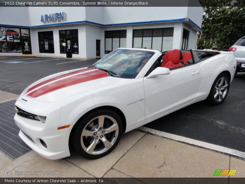 Summit White / Inferno Orange/Black 2012 Chevrolet Camaro SS/RS Convertible