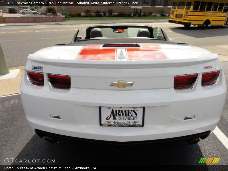 Summit White / Inferno Orange/Black 2012 Chevrolet Camaro SS/RS Convertible