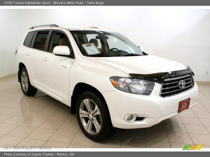 Blizzard White Pearl / Sand Beige 2008 Toyota Highlander Sport